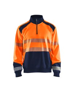 Sweatshirt halve rits High Vis