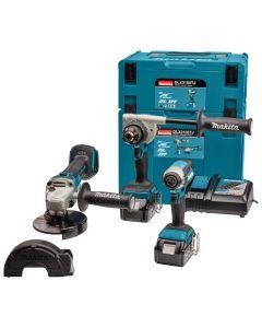 Makita 18 V Combiset boren, (slag)schroeven en slijpen